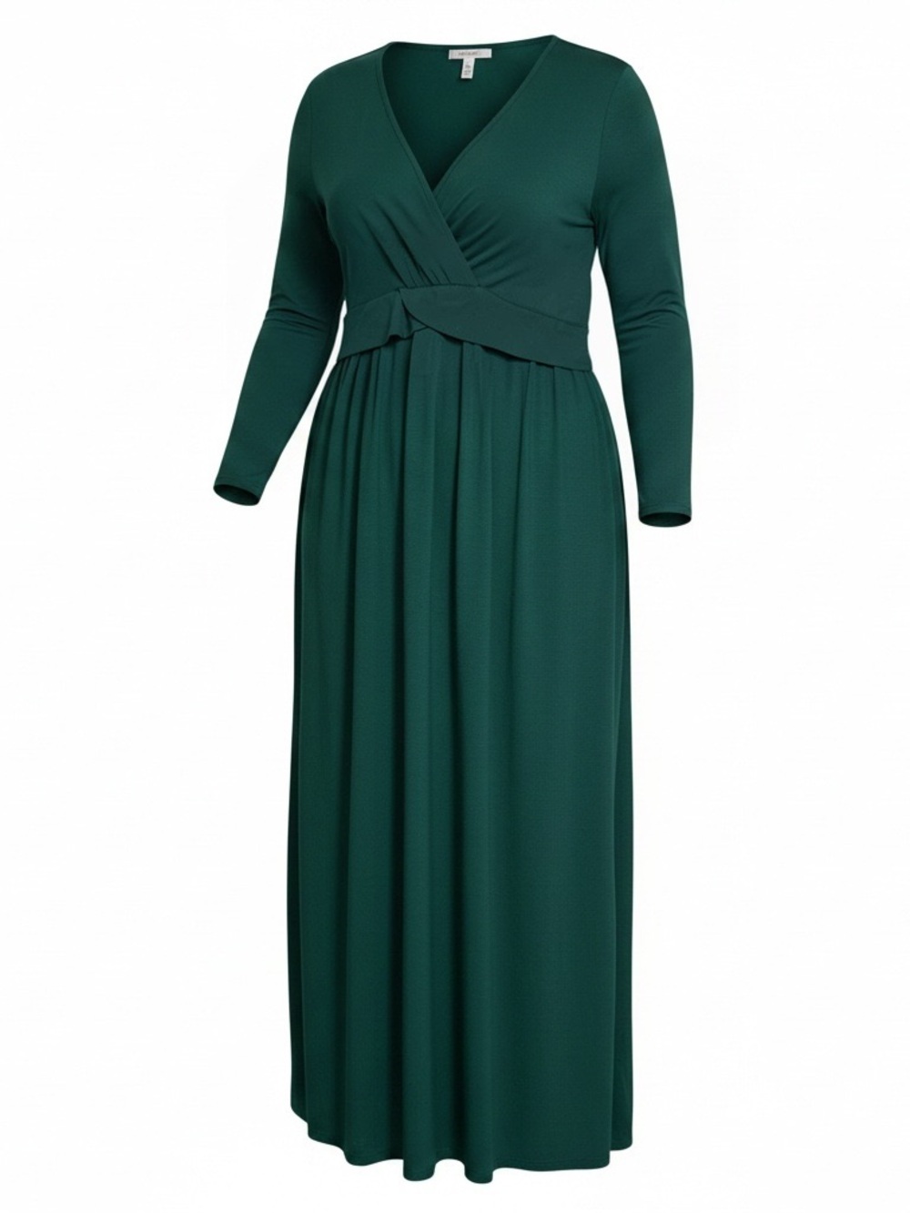Wrap-Front Maxi Dress in Emerald Green